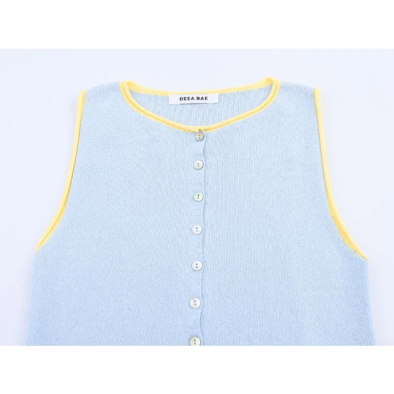 Elegant Vest Woman Casual Sweaters Sweater Vests Knitwear Waistcoat Outerwears New Knit Women's Female Sleeveless Summer