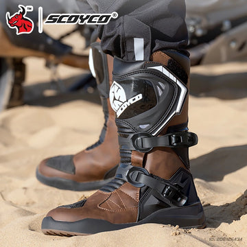 Motorcycle Boots Windproof Waterproof Motocross Boots Anti-Slip Professional Motorbike Shoes For Outdoor Off-Road Rally Riding